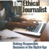 Cover of a book showing hands at a computer "The Ethical Journalist"