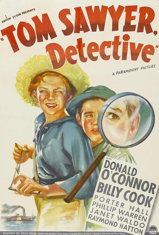 Movie poster featuring two young boys and a magnifying glass