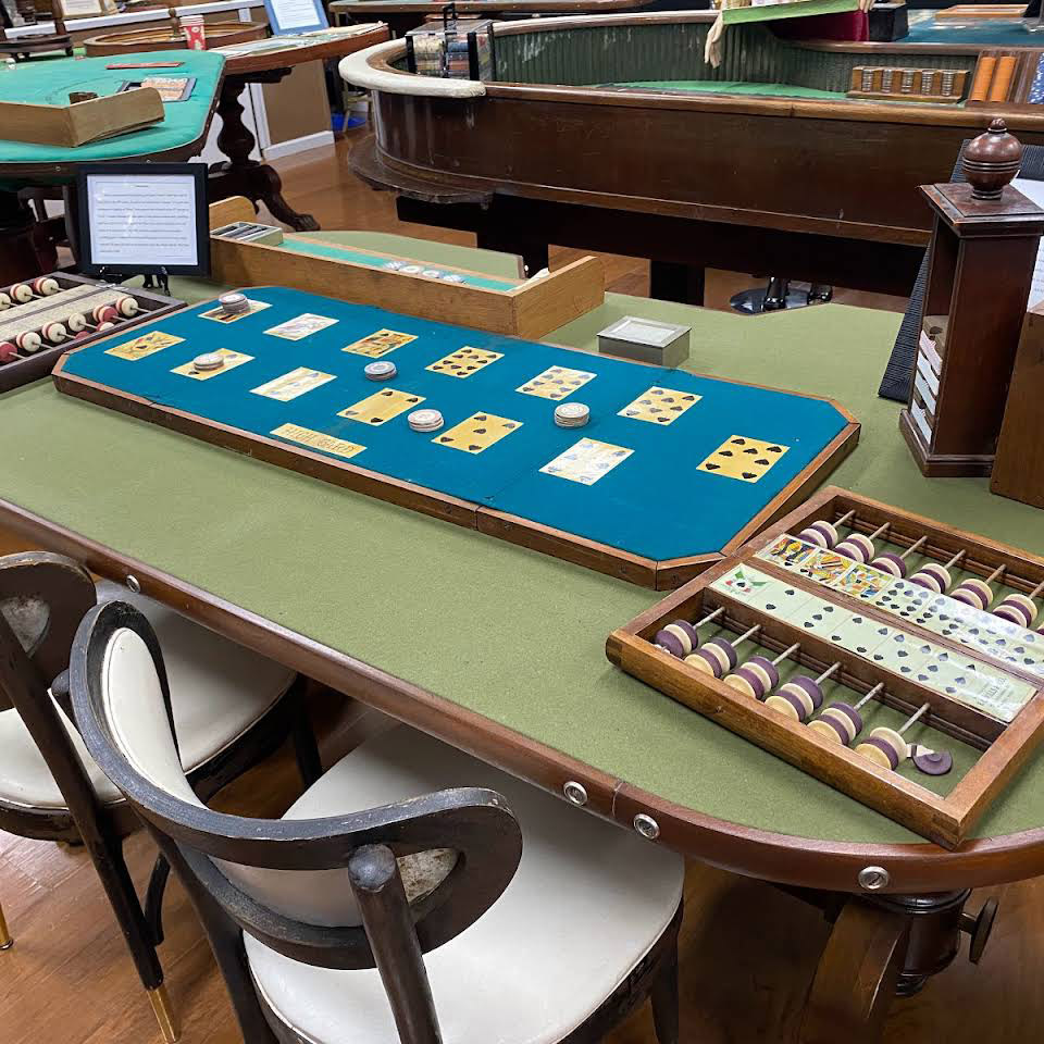 Gaming tables in a casino museum