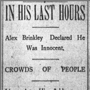 "In His Last Hours" newspaper clipping