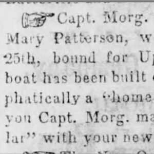 "Captain Morg. Bateman's New Craft" newspaper ad