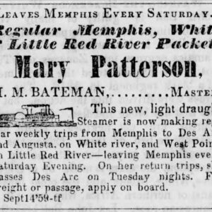 "Leaves Memphis Every Saturday" newspaper ad