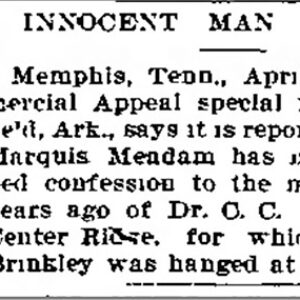 "Innocent Man Hanged" newspaper clipping
