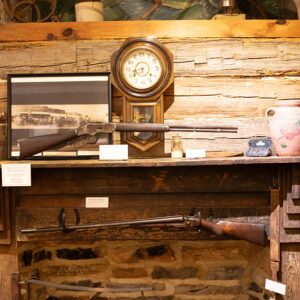 Museum display with rifles