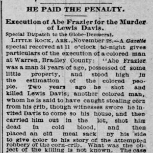 "He paid the penalty" newspaper clipping